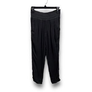 Ett:Twa Anthropologie Black Tapered Leg Pull On Capri Palazzo Pants Women XS